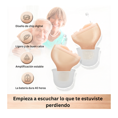 Audífono Invisible CIC con Amplificador Inteligente